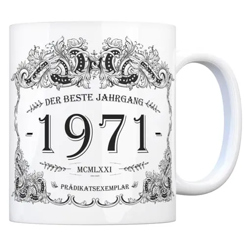 trendaffe - 1971 der Beste Jahrgang Kaffeebecher - EIN tolles Geschenk zum Geburtstag für Wein Liebhaber und alle die im Jahr 1971 geboren sind.