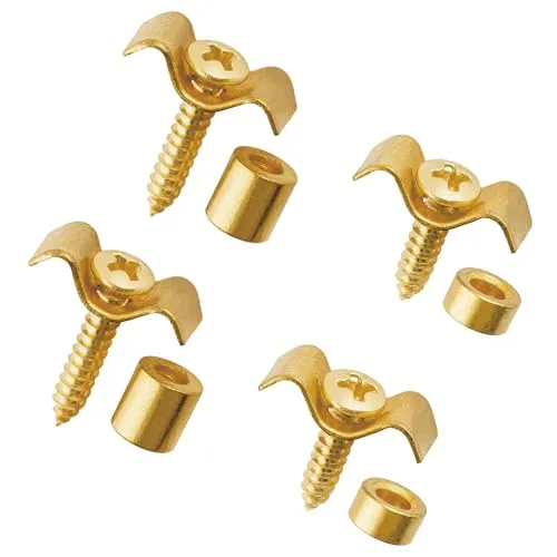 Musiclily Stahl Butterfly Vintage Gitarre Saitenniederhalter String Trees Guides Retainers für Fender Strat Squier Tele Style E-Gitarre, Gold (2 Stück)