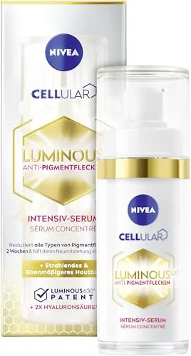 NIVEA Cellular LUMINOUS630® Anti-Pigmentflecken Intensiv-Serum (30ml) - Gesichtsserum mit patentiertem LUMINOUS630 für schnelle Reduzierung von Pigmentflecken, angereichert mit Hyaluronsäure für intensive Feuchtigkeit und einen strahlenden Teint.