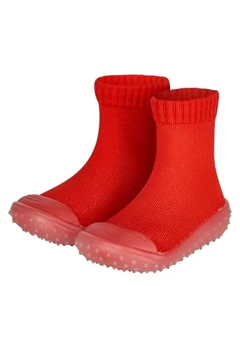 Sterntaler Adventure Socks Uni – Babysocken mit transparenter profilierter Gummisohle, herausnehmbarer Innensohle und hochgezogener Zehenkappe, Rot, Größe 30