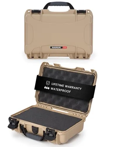 NANUK 909 Wasserdichter Hartschalenkoffer - Pistolen-Hartschalenkoffer mit IP67 Wasserdichtigkeit, schlagfestem NK-7 Kunststoff und lebenslanger Garantie auf das Gehäuse - ideal für den sicheren Transport und die Aufbewahrung.