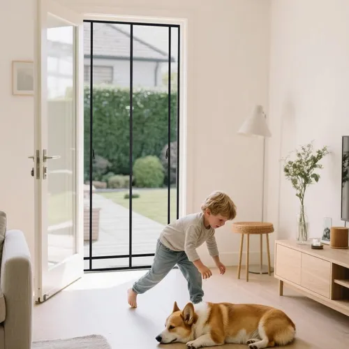 Sekey Insektenschutz Magnetisches Fliegengitter für Balkon ohne Bohren Mückenschutz Tür, Fliegenvorhang mit Magnetverschluss für Balkontür 110x220 cm