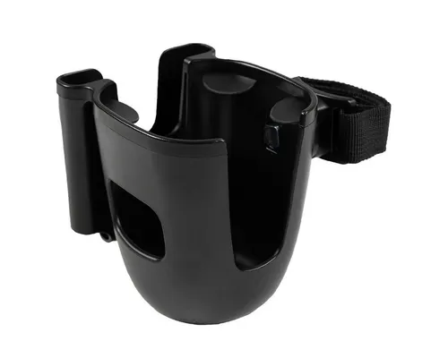 Zamboo Becherhalter Schwarz, Getränkehalter Flaschenhalter für Kinderwagen & Buggy mit Handyhalter