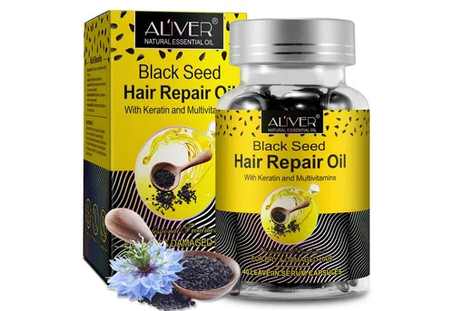 ALIVER Haaröl Schwarzkümmelöl Haarwachstum Kopfhaut Haarpflege in Kapseln Bio Vegan, 1-tlg.