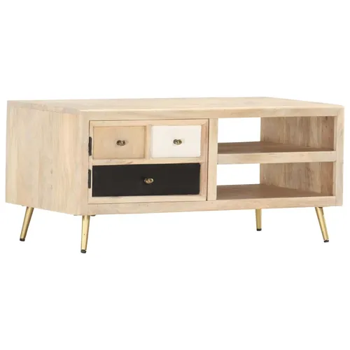 The Living Store Couchtisch 90×45×40 cm aus massivem Mangoholz