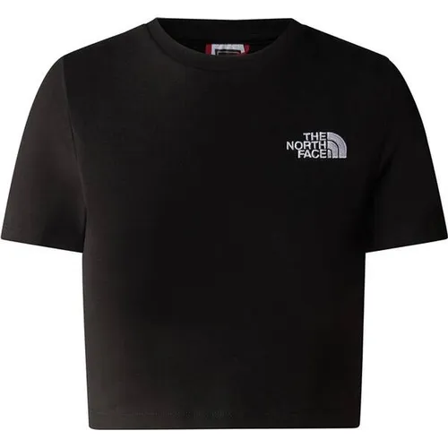 THE NORTH FACE Damen Shirt W CROP S/S TEE - Kurz geschnittenes Baumwoll-T-Shirt - T-Shirts mit Stretch für optimalen Komfort, ideal kombinierbar mit High-Waist-Jeans oder Leggings.