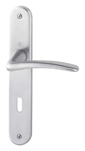 HOPPE Garnitur Schild M171/332P – Messing poliert - Türgriff-Garnitur beidseitig, ideal für Innentüren, aus hochwertigem Messing gefertigt, mit ovalem Bart und modernem Design.