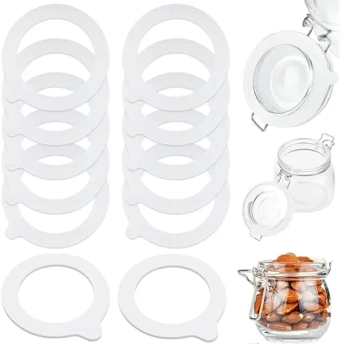 Dichtringe,12 Stück für Einweckgläser,Gummiringe für Gläser Silikon Glasdichtungen Weiß Ersatz Einkochringe,Einmachgummiringe Auslaufsicher Dichtringe für Einmachgläser Deckel Weckgläser