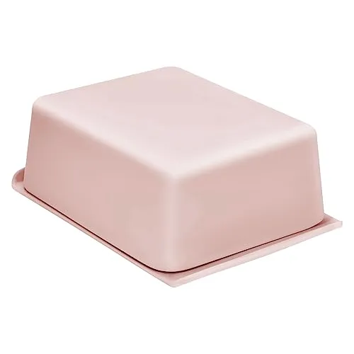 Magu Natur-Design Butterdose Rosa aus einem Polymer aus natürlichen Materialien Butterbehälter Butterglocke, 14,9 x 9,9 x 5,6 cm