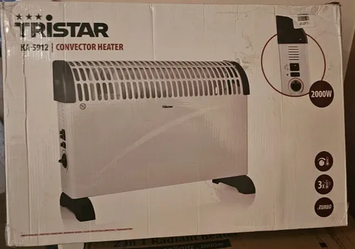 Tristar Konvektorheizung KA-5912, 2000 Watt, weiß - Elektroheizung für Räume bis 25 m², mit Turbo-Modus für schnelle Wärme und Überhitzungsschutz für Sicherheit. Ideal als mobile Standheizung.