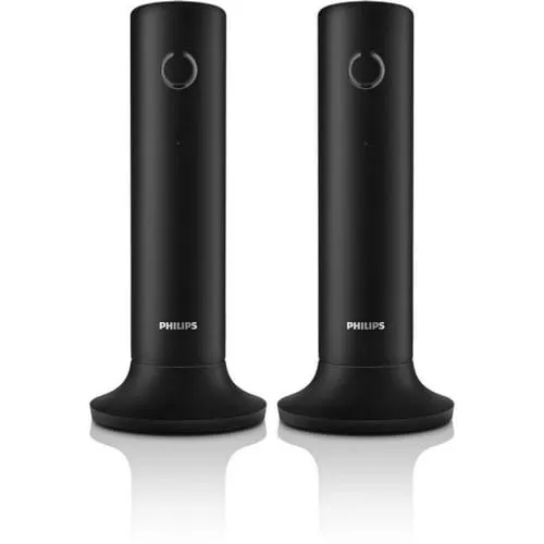 Philips 4000 Series M4502B - Schnurloses Festnetztelefon in Schwarz, mit Anrufer-Identifikation und digitalem Anrufbeantworter