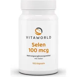 Vitaworld Selen 100 mcg | 100 Kapseln | essenzielles Spurenelement | vegan
