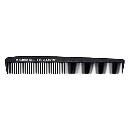 Kiepe Active Carbon Fibre Haarkamm – Professioneller Friseurkamm für Damen & Herren – Hitzebeständig bis 230°C – Antistatisch – Leicht & Stabil – Schwarz