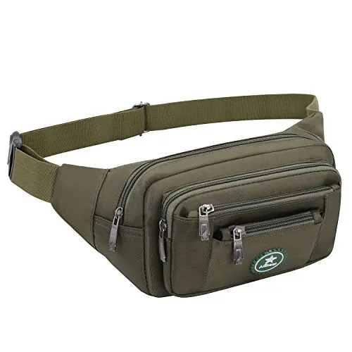 wasserdichte Hüfttasche für Herren und Damen, Sport, Laufen, Wanderrucksack, Sporttasche, Fahrradtasche für Messer und Wanderwerkzeug (Olive)