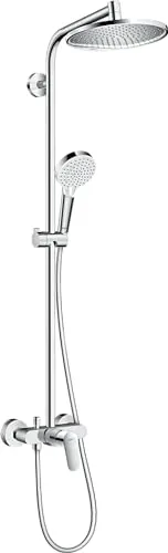 hansgrohe Crometta S 240 Showerpipe 27269000 - Brausegarnituren mit 24 cm Kopfbrause und einstellbarer Heißwasserbegrenzung für sicheren Komfort. Genießen Sie den entspannenden Rain-Strahl!