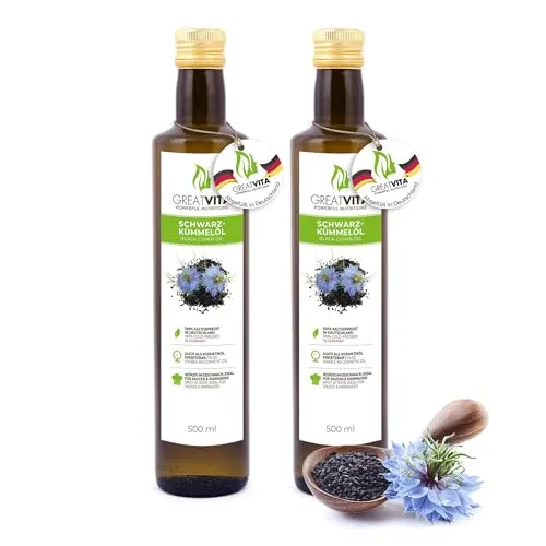 GREAT VITA Schwarzkümmelöl, kaltgepresst und 100% rein, 1 l von Mea Vita