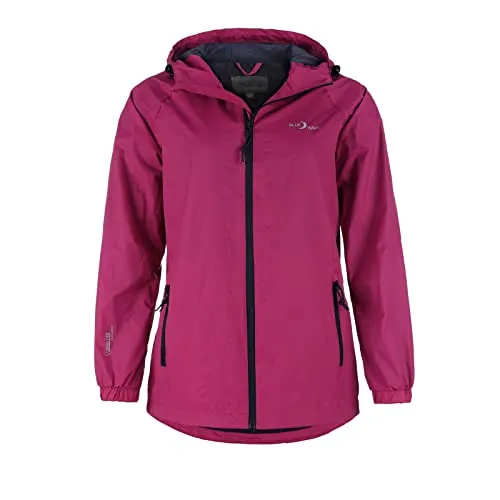 Blue Wave Damen Funktionsjacke Fabienne - Outdoor-Jacke für wechselhaftes Wetter - Regenjacke in Sangria, wasserabweisend und atmungsaktiv mit verstellbarer Kapuze, ideal für Wanderungen und Outdoor-Aktivitäten.