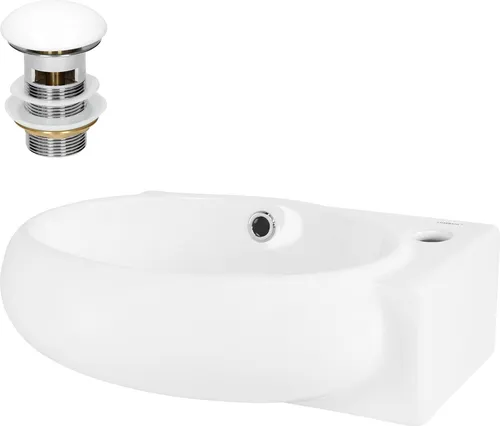 LuxeBath Keramik Aufsatzwaschbecken für Badezimmer - Elegantes Aufsatzwaschbecken aus hochwertiger Keramik, inkl. Ablaufgarnitur mit Überlauf und einfacher Installation. Ideal für modernes Badezimmer oder Gäste-WC.