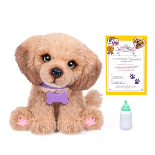 Little Live Pets My Really Real Puppy – Bailey, interaktives Plüschtier, über 60 Geräusche und Reaktionen, 32,8 cm groß, bewegt die Augen, Macht Geräusche und trinkt, perfekt für Kinder ab 4 Jahren