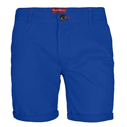 BlauerHafen Herren Stretch Chino Shorts Slim Fit Bermuda Kurze Hose Strecken-Baumwolle (W34 (Taille: 89-91cm), Königsblau)
