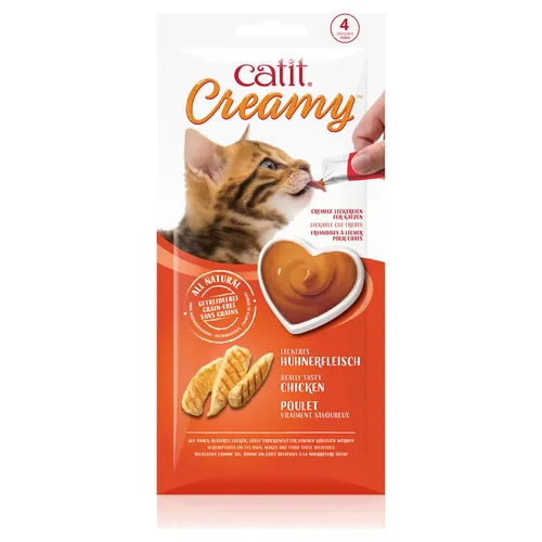 Catit Creamy Huhn 4er-Pack, Katzensnack, NEU