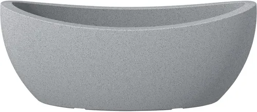Scheurich Jardiniere Wave Globe (Stony Grey) - Garten-Zubehör mit elegant geschwungenen Rändern, ideal für ausdrucksstarke Gruppenbepflanzungen und authentischer Granit-Optik, ausgestattet mit innovativem Wasserablaufloch.