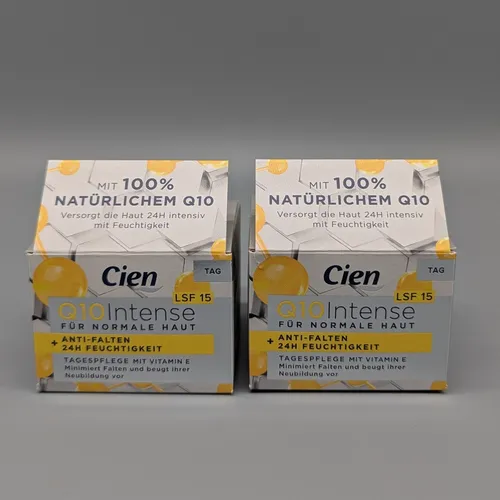2x Cien Q10 Intense Tagespflege Anti-Falten Creme LSF 15 Normale Haut Set Neu
