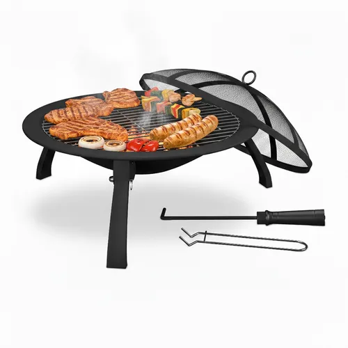 relaxdays Feuerschale mit Grillrost