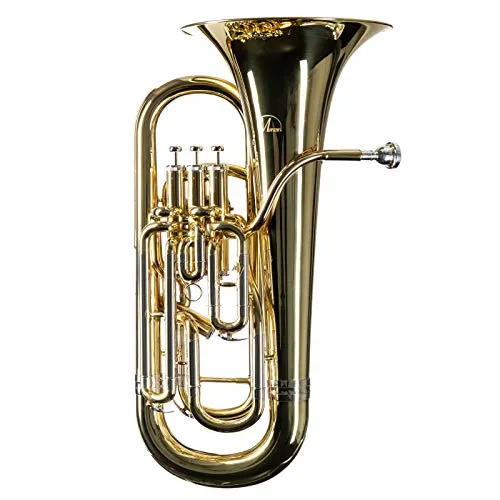 Monzani MZEP-1150L Bb-Euphonium | 4 Ventile | Kompensiertes Messing-Instrument | Flexibler Klang & Leichte Ansprache | Voll, Warmer Ton | Korrosionsbeständig & Langlebig | Inklusive Mundstück &