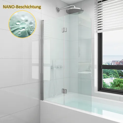 Faltbare Duschwand für Badewanne aus Glas