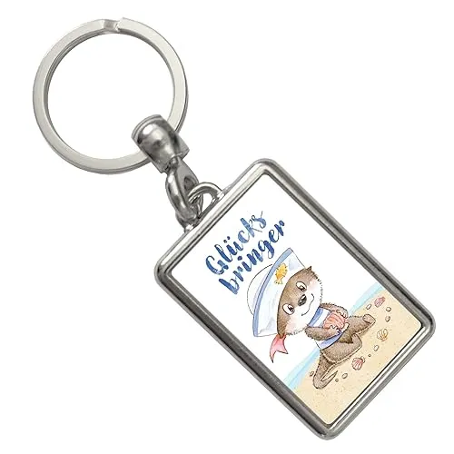 speecheese Ottfried der Otter Schlüsselanhänger mit Spruch Glücksbringer niedlich Kinder Geburtstag Fischotter Aquarell Matrose süßer maritimer Schlüsselanhänger