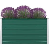 furnicato Hochbeet 100 x 100 x 45 cm aus verzinktem Stahl in Grün - Robustes Hochbeet aus verzinktem Stahl mit optimalem Platz für Pflanzen. Das bodenlose Design sorgt für exzellente Drainage und Nährstoffaufnahme. Ideal für Gartenliebhaber, die Wert auf Langlebigkeit legen!