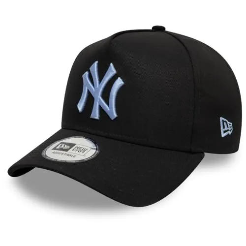 New York Yankees New Era E-Frame Trucker Cap schwarz/Sky - Stylische Adjustable Snapback Trucker Cap für Herren, perfekt für Baseball-Fans und lässige Outfits.