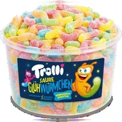Trolli Weingummi Saure Glühwürmchen 150 Stück (1,05kg)