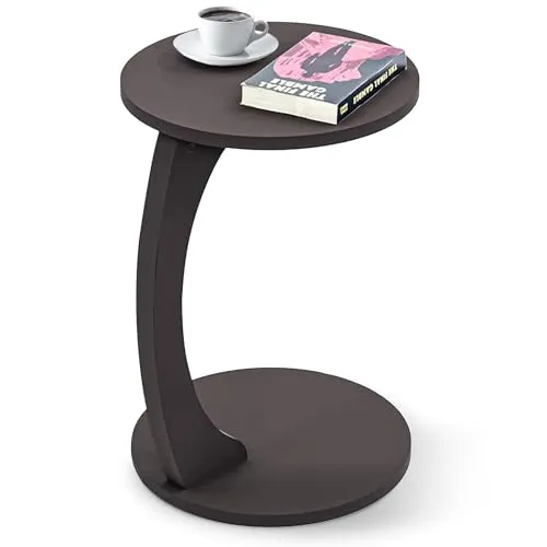 en.casa Beistelltisch »Holeby« C-Form mit 4 Rollen - Ablagetische, praktischer rollbarer C-Form Tisch in zeitlosem Design, ideal für flexible Nutzung im Wohnbereich.