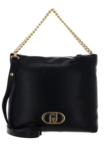 Liu Jo Lapuffy Schultertasche 35 cm schwarz - Handtaschen mit elegantem Design und robustem Polyurethan, ausgestattet mit Magnetverschluss, Reißverschlussfach und verstellbarem Umhängeriemen für optimale Anpassung.