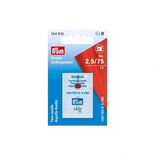 Stretch Zwillingsnadel 2,5 / 75 Prym 154910 Doppelnadel Nähmaschinennadel Nadel