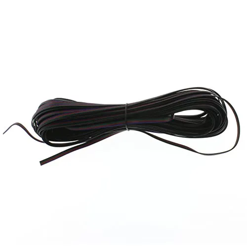 Flachbandkabel 4-Polig Für Rgb Led Streifen/Band; Verlängerung Led Rgb Streifen; Silber 20 Meter