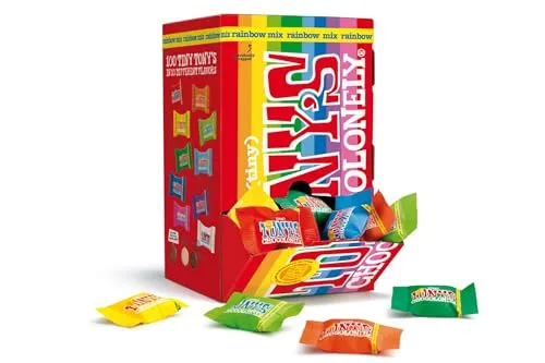 Tony's Chocolonely - Tiny Tony's Mix - 900 Gramm - Schokoladenriegel mit 100 Mini-Schokoladen in 10 Geschmacksrichtungen, fairtrade und ausbeutungsfrei, ideal für Genussmomente und Geschenke.