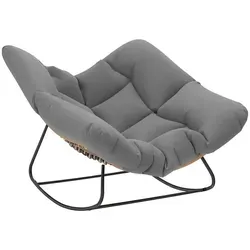 Outsunny Schaukelstuhl mit Kissen – Wetterfester Relaxstuhl für Garten & Balkon - Entspannen Sie stilvoll: Dieser komfortable Schaukelstuhl bietet ergonomische Polsterung und widerstandsfähiges Design für den Innen- und Außenbereich. Ideal zum Lesen und Relaxen, mit einfacher Montage.