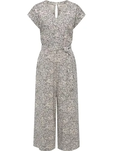 Ragwear Jumpsuit Glina Print - Langer Damen Overall mit Bindegürtel, aus 100% Viskose, elastisch und pflegeleicht, ideal für einen stylishen Casual-Look.