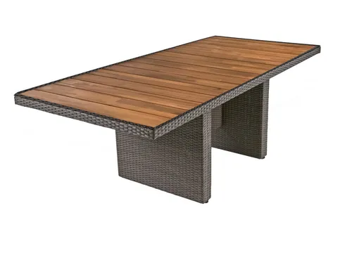 Garden Pleasure Gartentisch BRAGA 100 cm x 220 cm - Rechteckig Grau - Gartentisch für große Runden, aus robustem Aluminium, stilvolles Design und ideal für den Außenbereich.