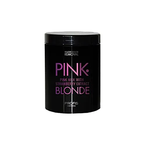 PINK BLONDE Pink Farbkur / Haarmaske mit Erdbeer-Extrakte Haarmaske - 1 Liter - Anti Gelbstich