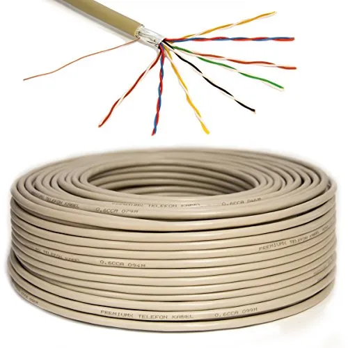 Premium X 25m Telefonkabel 6x2x0,6mm J-Y(ST) Y Telefonleitung 12-Adern rund Fernmeldekabel Installationsleitung Verlegekabel