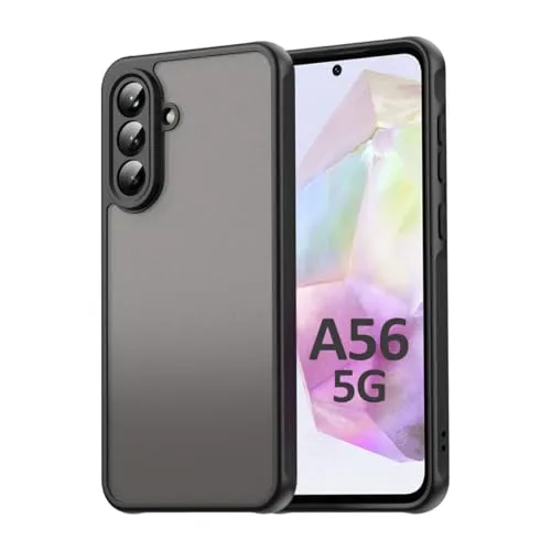 Hülle kompatibel mit Samsung Galaxy A56 | Matte stoßfeste Handyhülle | Kratzfestes Bumper Case | Schwarz
