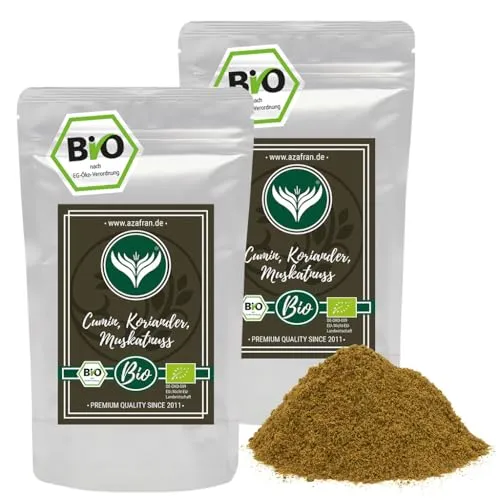 Azafran BIO Cumin Koriander Muskatnuss ayurvedische Gewürzmischung | CKM gemahlen 1kg
