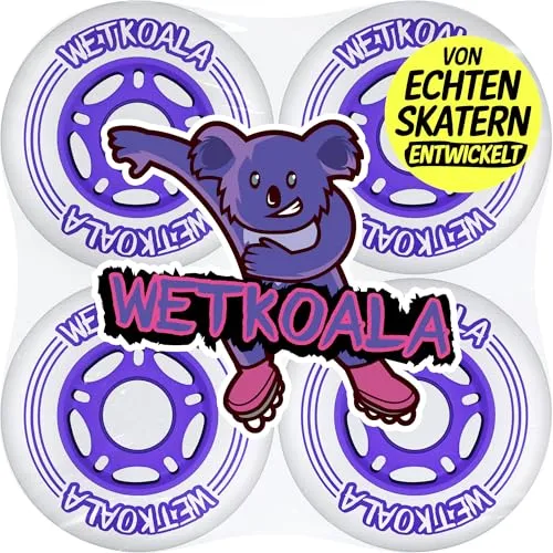 WETKOALA Inliner Rollen 80mm 85A (4 Stück) Starker Grip und lange Haltbarkeit auf jedem Untergrund für Inline Skates, Scooter, Waveboard, Roller und mehr