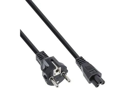Inline InLine® Netzkabel für Notebook, 3pol C5 Kupplung, schwarz, 0,3m Stromkabel