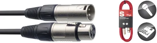 MIKROFONKABEL 3 METER ROT XLRf-XLRm in rot von Stagg