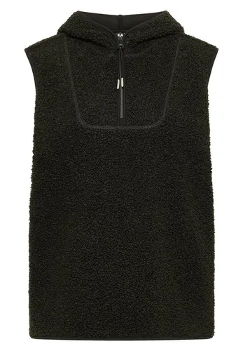 CECIL Kurzweste TOS Teddy Troyer Vest With Hoo in grün von CECIL